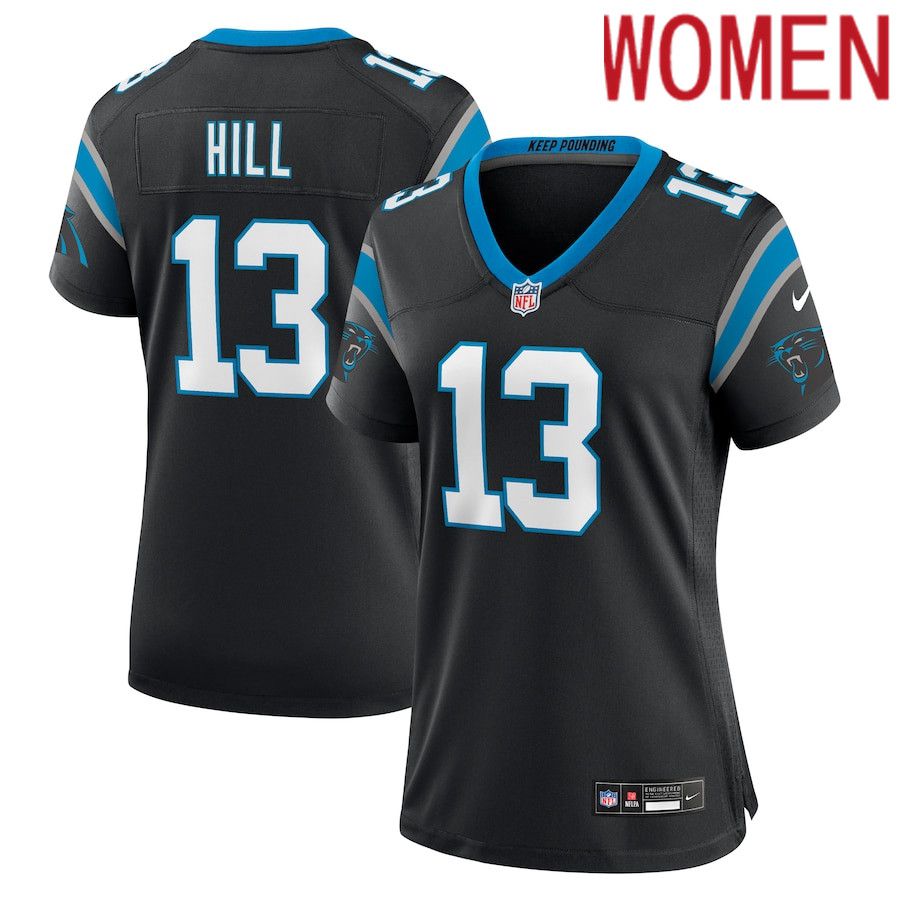 Women Carolina Panthers #13 Troy Hill Nike Black Team Game NFL Jersey